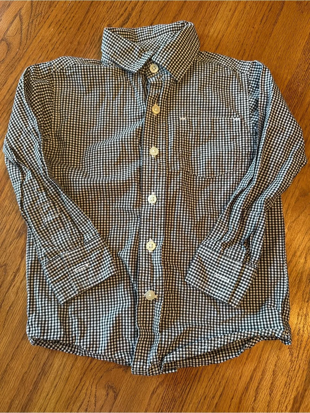 Gymboree Black and White Gingham Button-Down Shirt